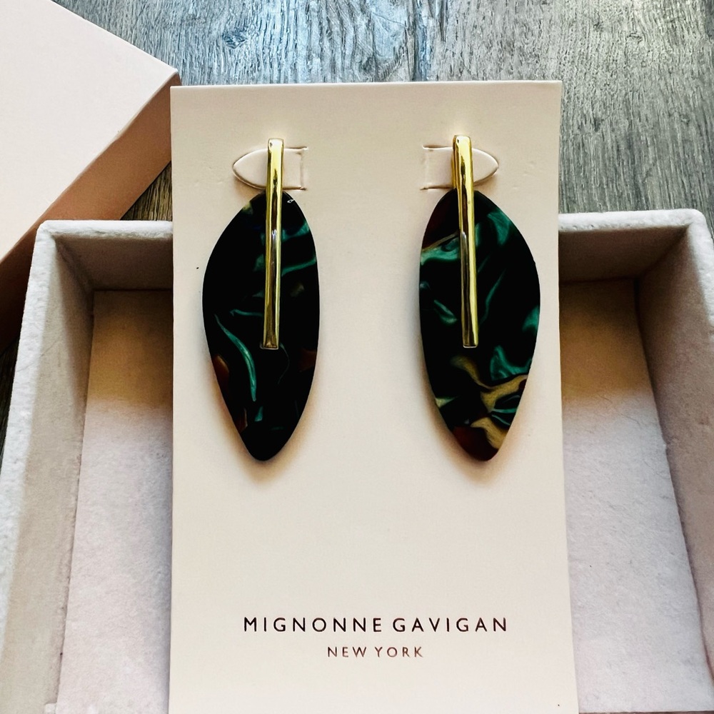 Mignonne Gavigan Black and Gold Drop Earrings